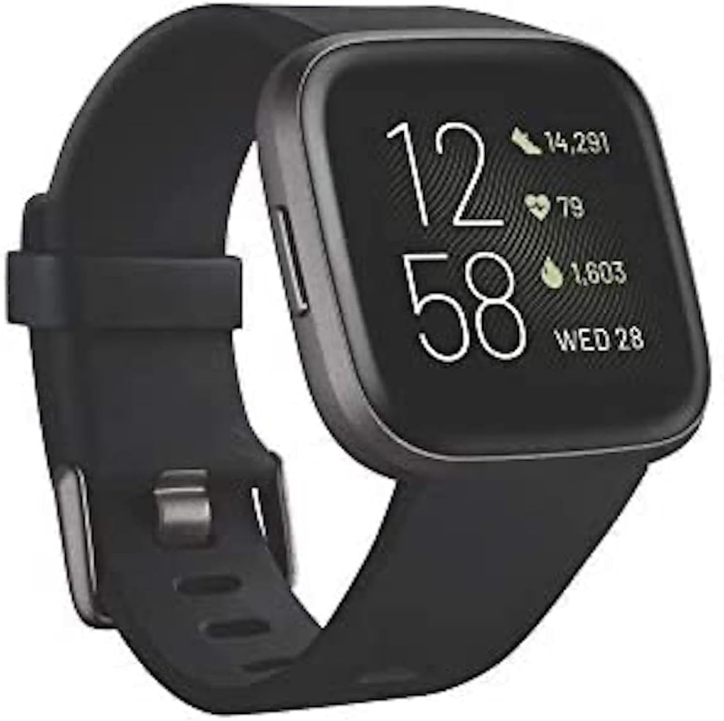 Fitbit Versa 2 Health Fitness Smartwatch Voice Control Black Carbon Standard New