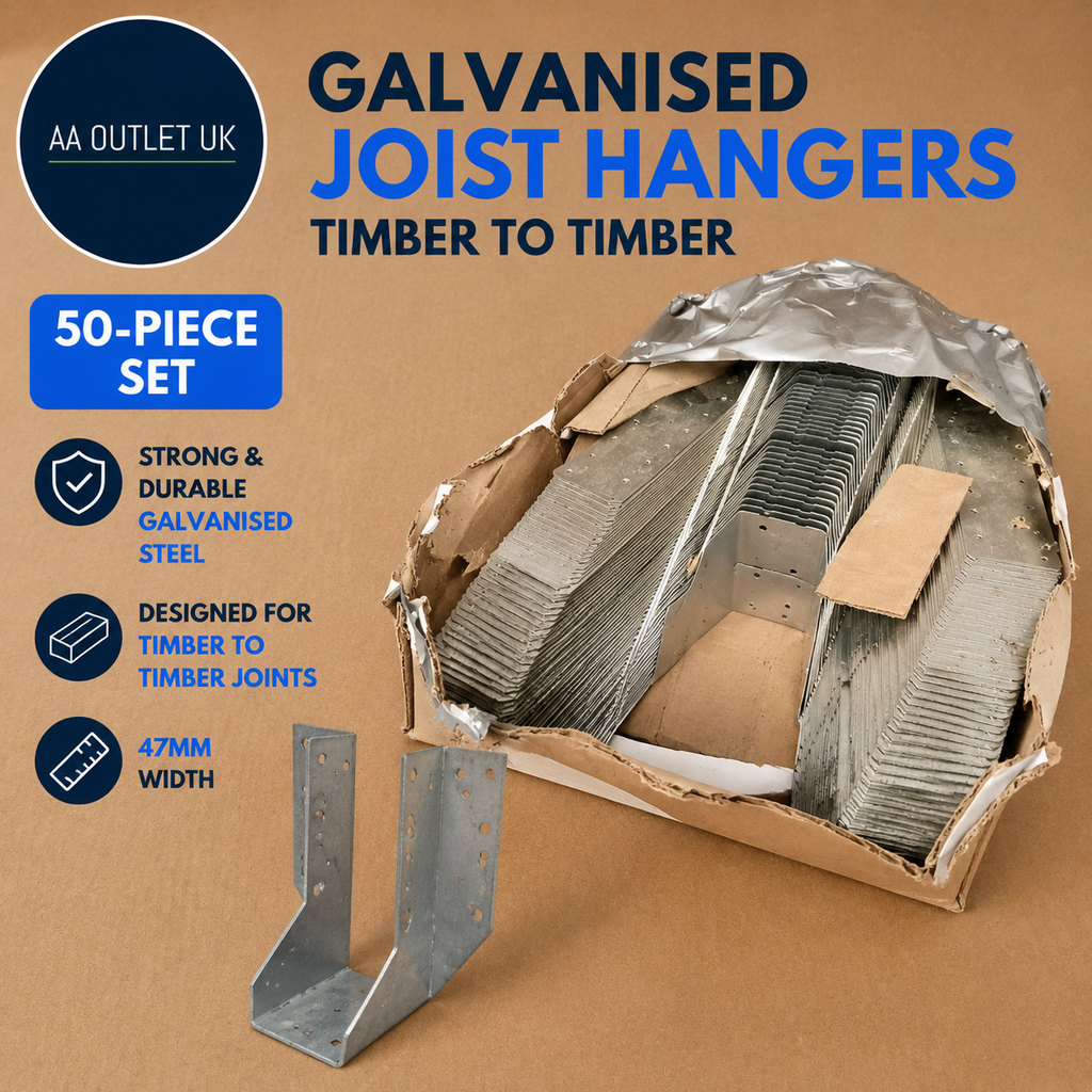 BPC Fixings Galvanised Standard Leg Timber Timber Joist Hanger 50 Pieces 47mm