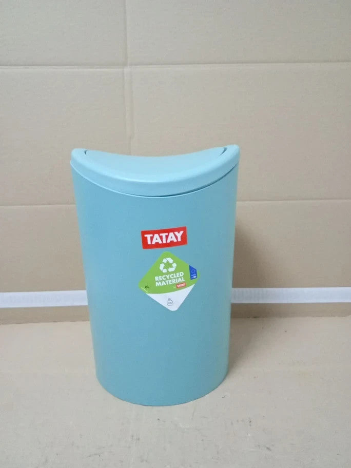 Tatay Bathroom Bin Swing Lid 6L Capacity Compact Modern Design Durable Green
