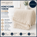 Emma Barclay Honeycomb Throw Ivory 100% Cotton 127x152cm Qiult Style