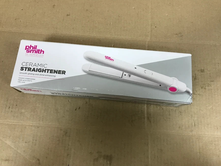 Phil Smith RH607A Ceramic Hair Straightener Smooth Gliding Shine White