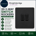 Knightsbridge SF3000MBB Screwless 2G 2 Way Switch Rockers 230V Matt Black