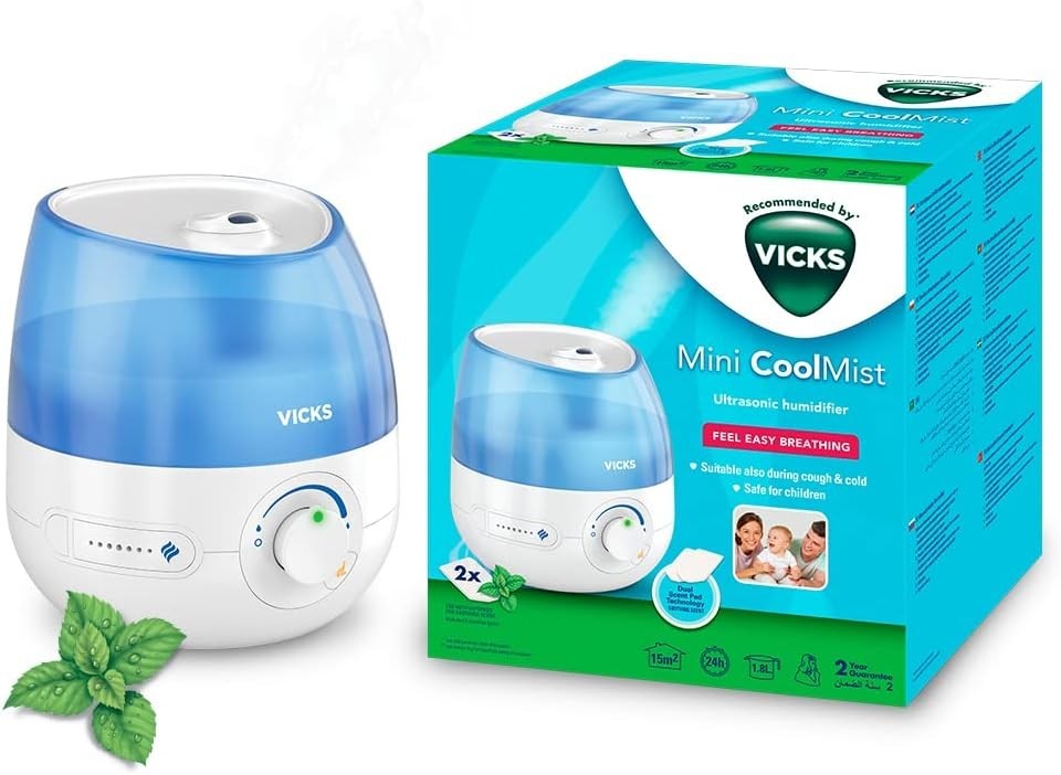 Vicks Mini Cool Mist Ultrasonic Humidifier Compact Quiet Better VUL525 New