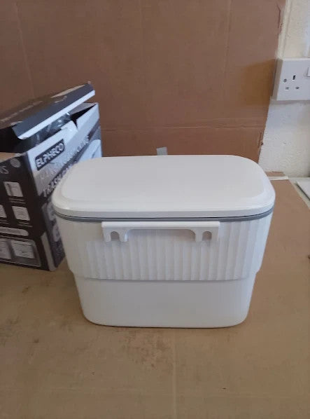 Elpheco Hanging Small Waste Bin Lid Cabinet Door Kitchen 7L 26.7x15.2x21.6cm New