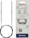 KnitPro Nova Fixed Circular Needles 20in 50cm 5.50mm Silver Rund New