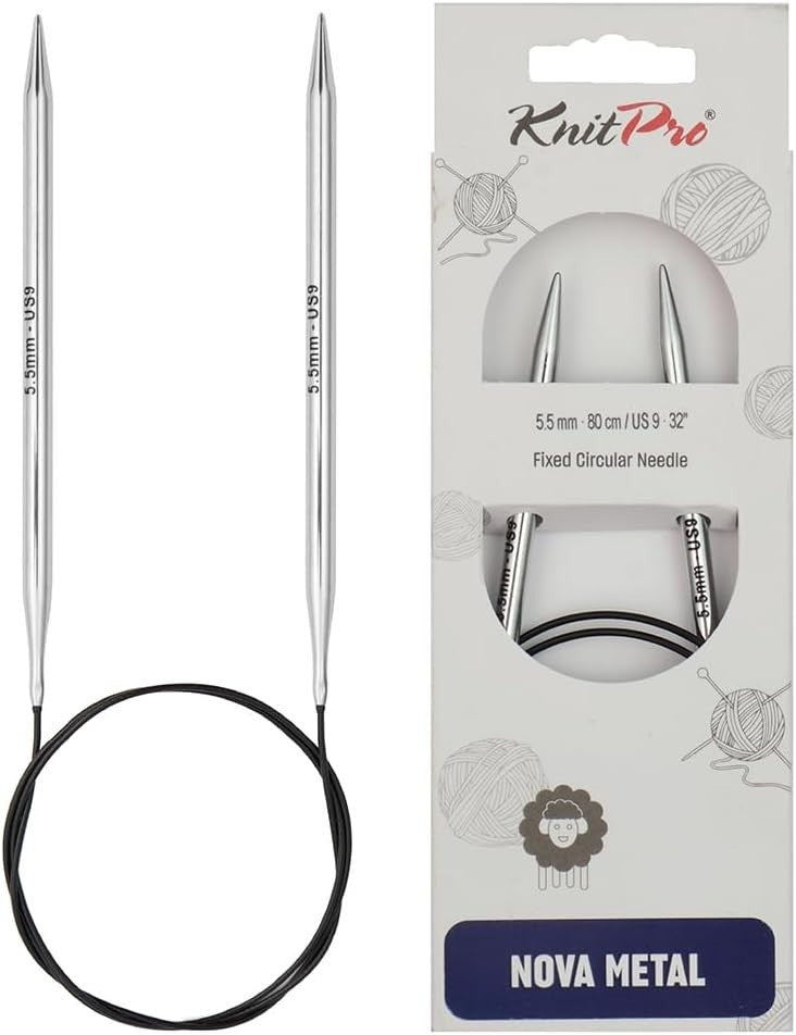 KnitPro Nova Fixed Circular Needles 20in 50cm 5.50mm Silver Rund New