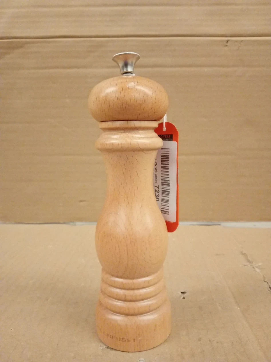 Le Creuset Classic Adjustable Pepper Mill Grinder Durable Beechwood 40g 21cm