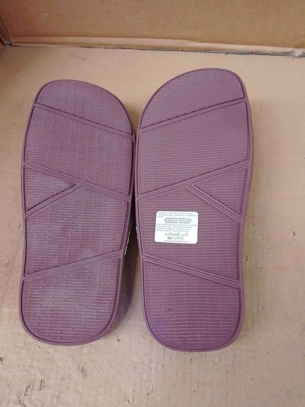 Havaianas Slide Classic Sandals Burgundy Unisex Size 41/42 UK 7/8 Rubber