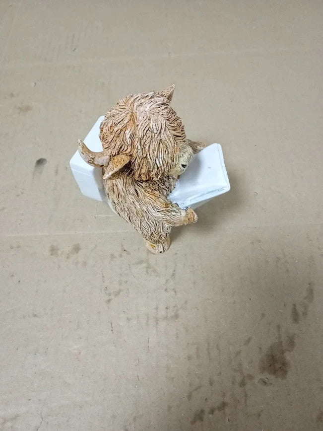 Lesser Pavey Highland Cow Loo Time Happy Highland Funny Resin Bathroom Figure