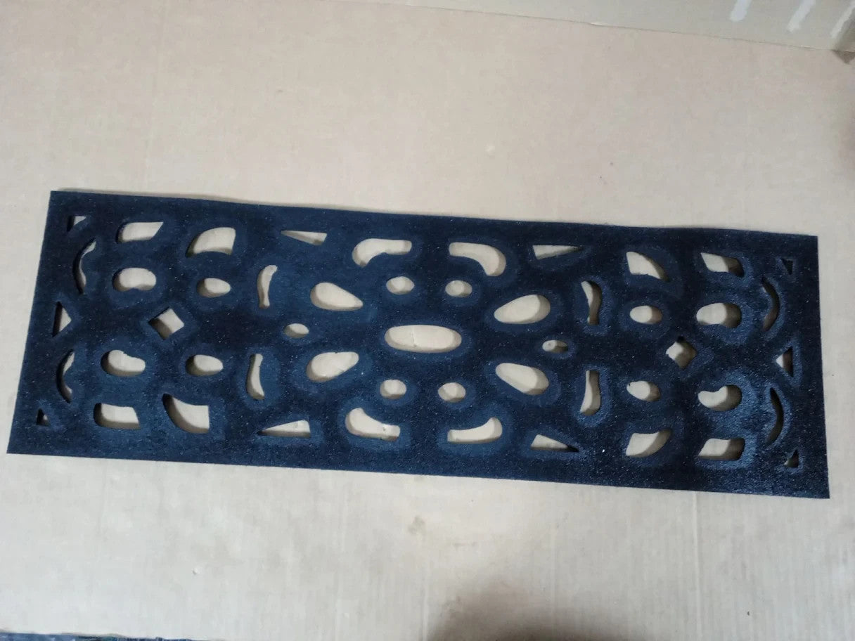 Black Rubber Door Mat Outdoor Heavy Duty Non Slip Entrance Doormat Scroll Design