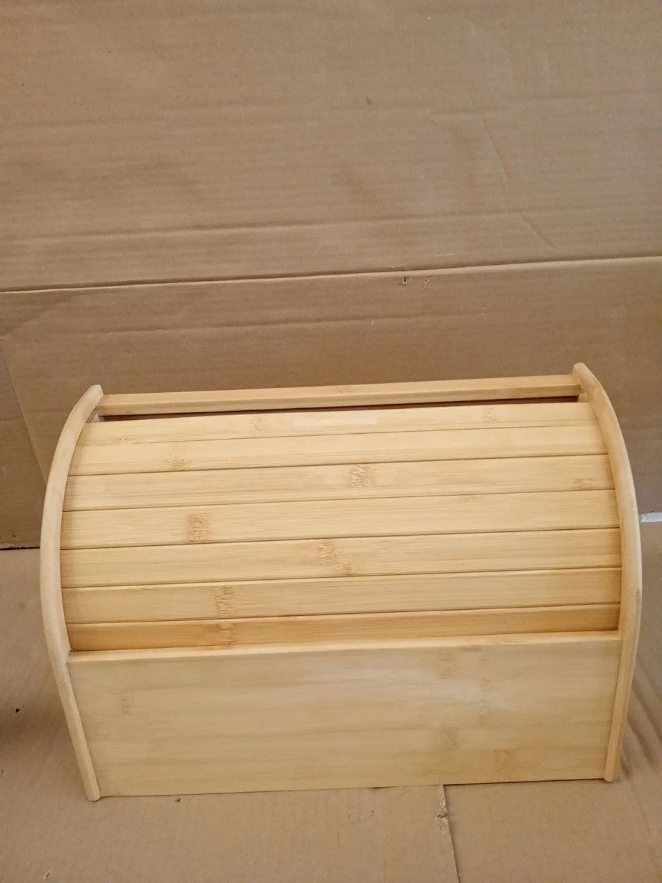 Habitat Bamboo Bread Bin Roll Top Lid 16x38x26cm Full Loaf Kitchen Kit