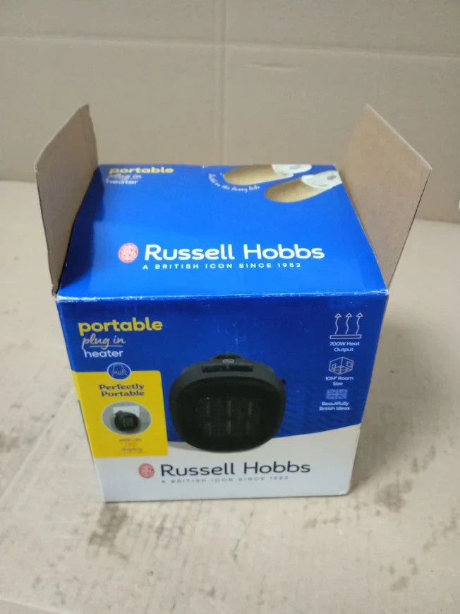 Russell Hobbs RHPH7001 700W Compact Portable Black Ceramic Plug In Fan Heater