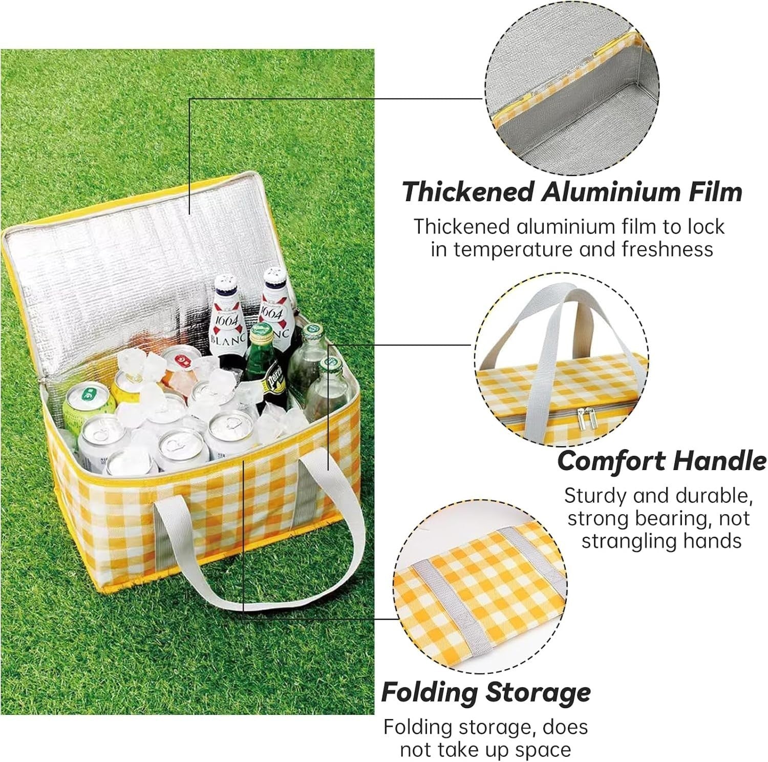 Insulated Picnic Baskets 35x20x20cm Cooler Bag Blanket Portable Water Proof New