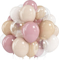 Hilavo Retro Pink White Balloons 60 Pcs 12in  Dusty Blush Sand Nude Cream New