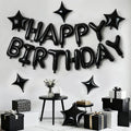 Black Balloons Birthday Decorations Happy Birthday Banner Reusable Foil New