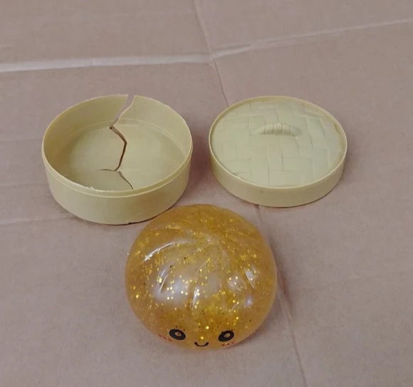 Dumpling Squishy Toy Gold Stress Ball Fidget Sensory Squeeze Relief Design New