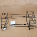 Home 3 Tier Corner Shower Storage Black Steel Metal Finish 48x29.5x21.5cm