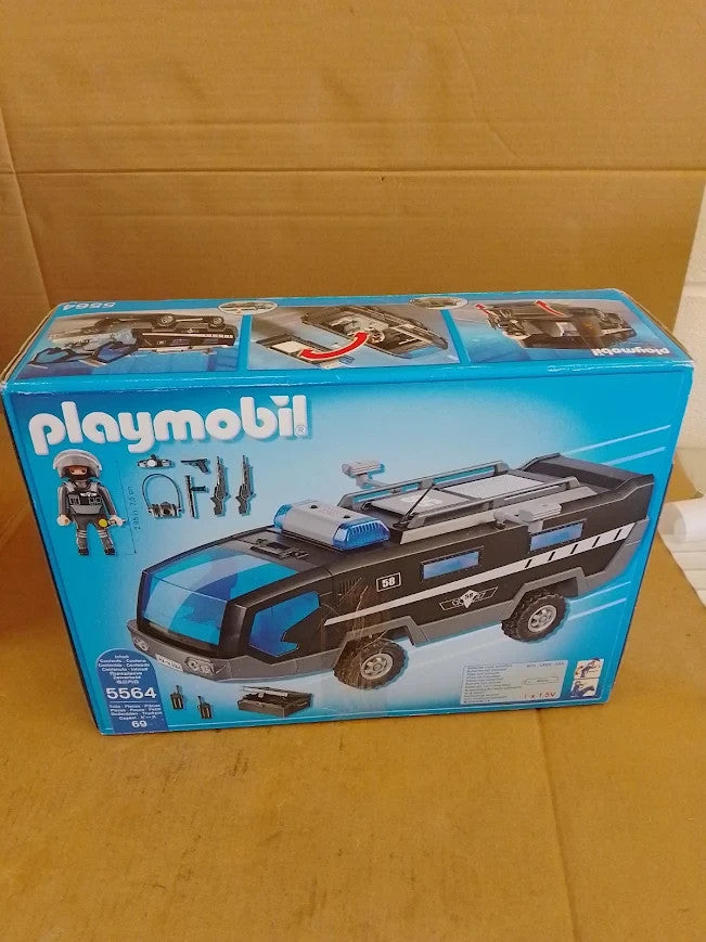 Playmobil 5564 City Action Police Tactical Unit Command Vehicle Lights 4+ New