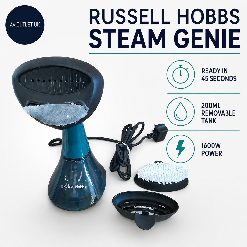 Russell Hobbs Steam Genie Handheld Clothes Steamer No Ironing Board Needed 1600w