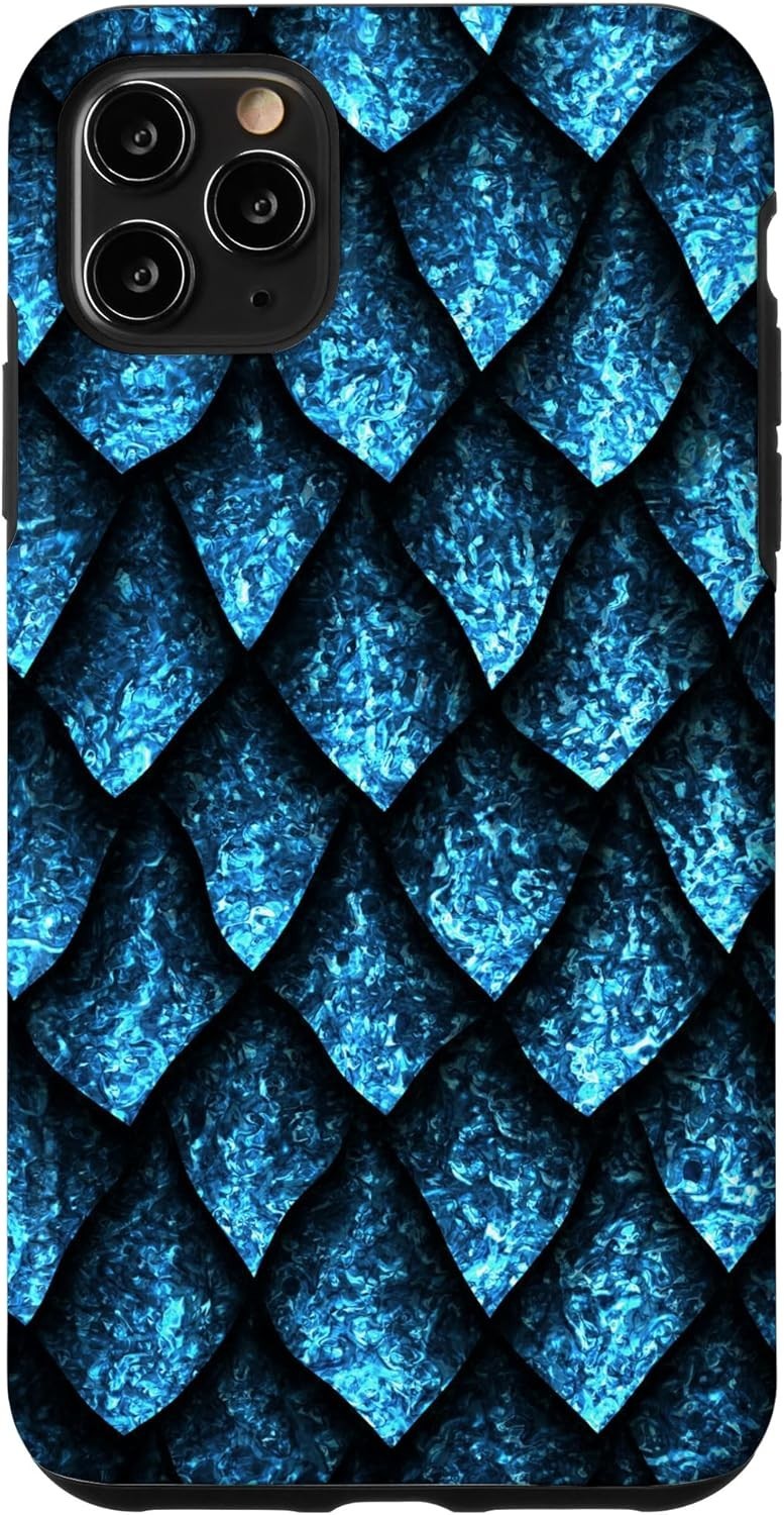 iPhone 16 Pro Max Dragon Scale Blue Fantasy Phone Cover Case New