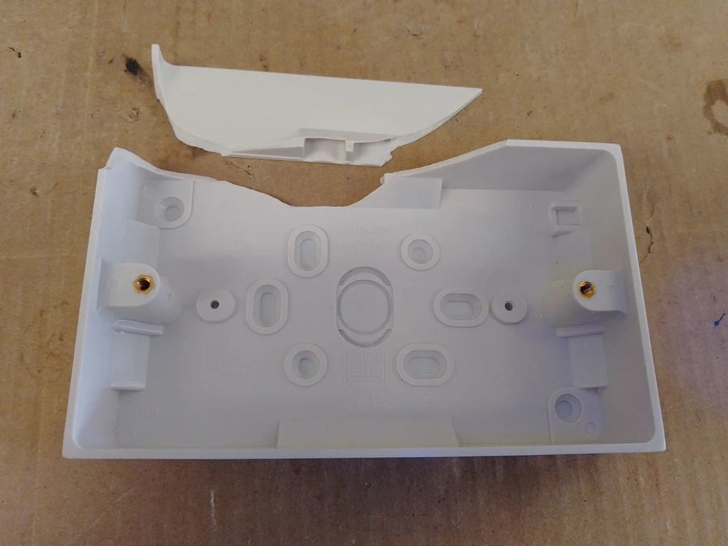 BG Electrical Double Switched Power Plug Wall Socket 32mm Surface 900 Series
