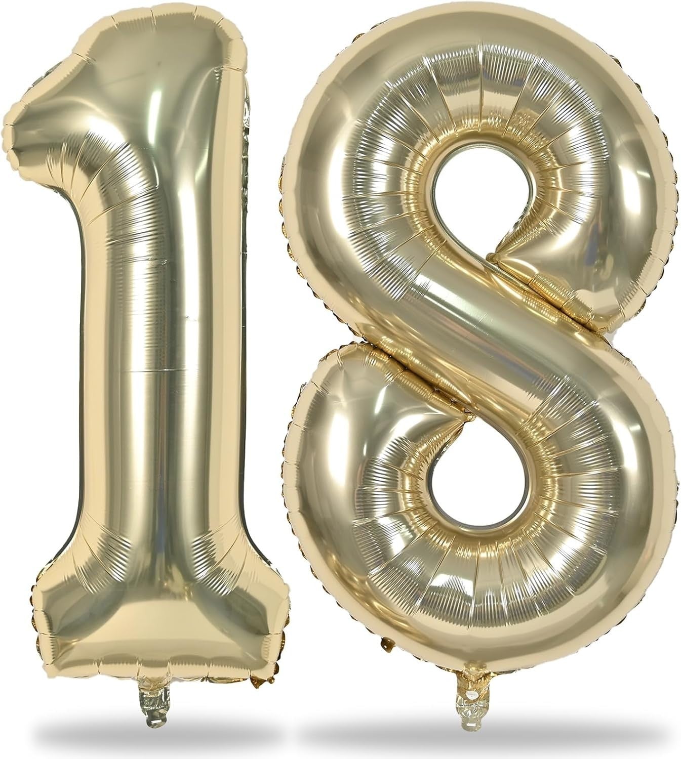 Light Gold 18th Birthday Balloons 40in Large Champagne Foil 1 & 8 Balloons New