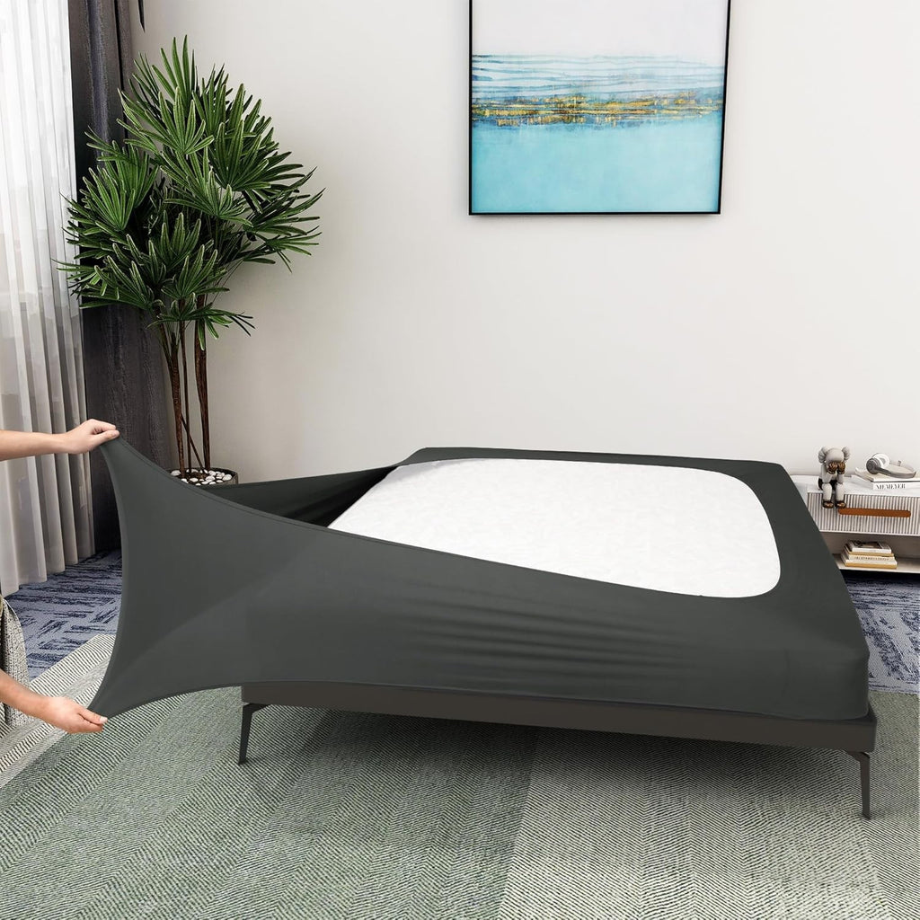 Box Spring Cover King Size Jersey Knit Stretchy Wrap Around 4 Sides Bed New