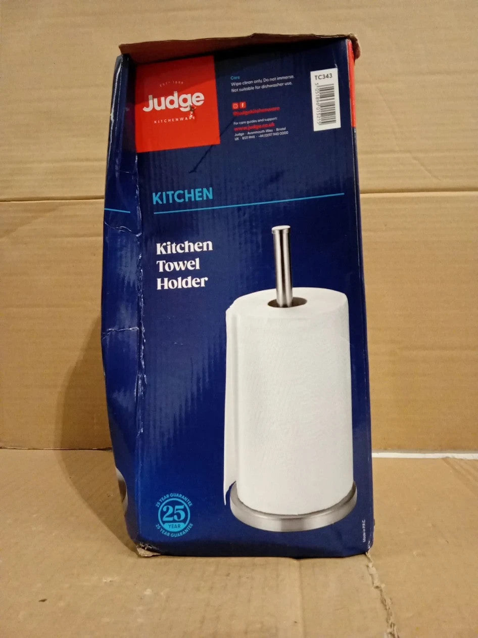 Judge TC343 Kitchen Towel Holder Satin Finish Stainless Steel Easy Clean Silver