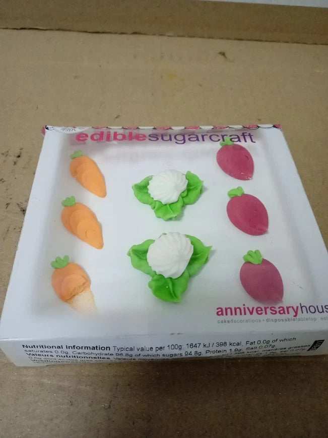 Anniversary House Handmade Vegetable Patch Edible Sugarcraft Cake Toppers New