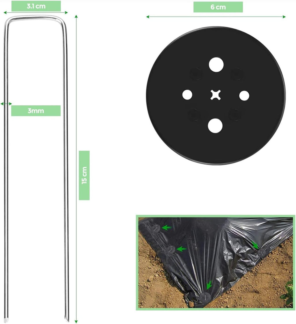 Ediesi Weed Membrane Pegs 50pc Buffer Washer Garden Artificial Grass New