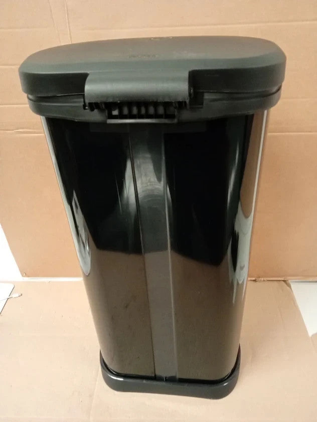 Curver 40L Deco Built In Bin Top Black Made From Resin 76x29x34cm New