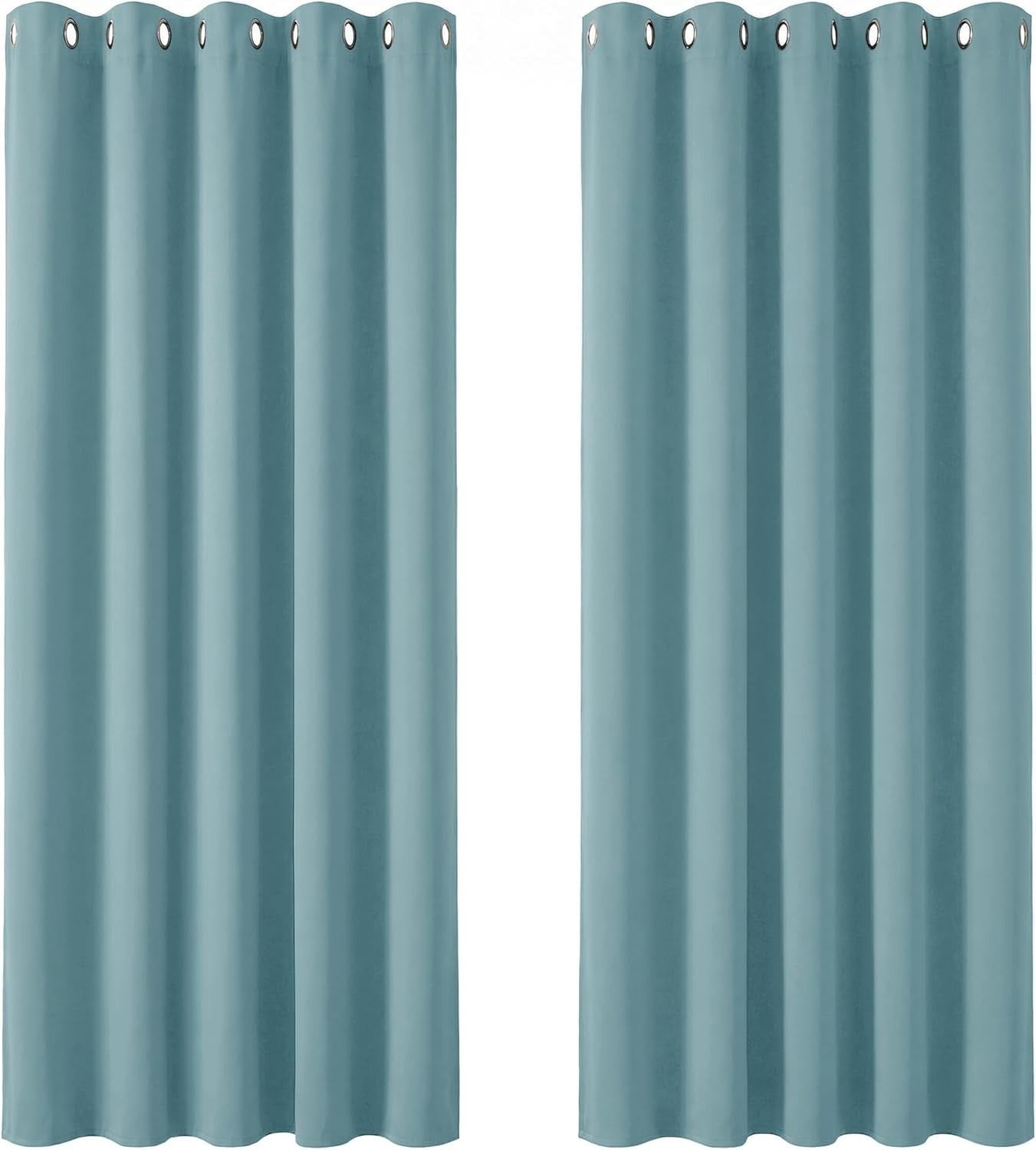 Deconovo Blue Soft Thermal Insulated Eyelet Blackout Curtains 2.29x1.68m New