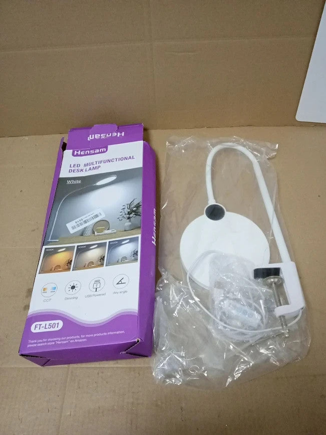 Hensam LED Multifunctional Desk Lamp FTL501 USB Powered Dimmable White New