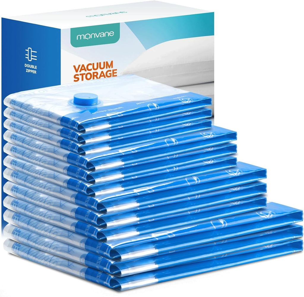 Vacuum Compression Storage Clothes 12 Pack Reusable Space Saver Bags New