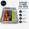 Sterling XL Aluminium Foil Trays 40cm Premium Deep Roasters For Events Silver