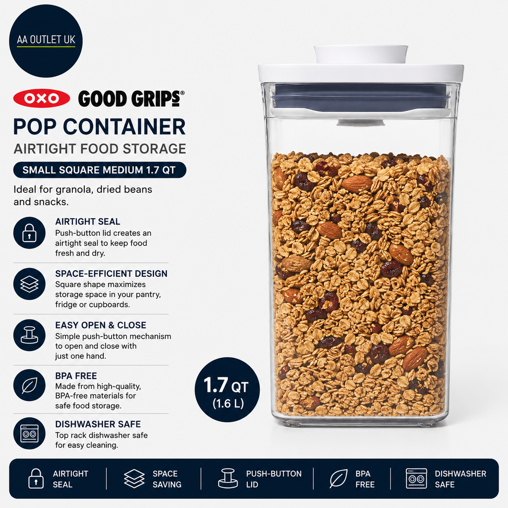 Oxo Good Grips POP Container Airtight Food Storage Small Square 1.7Qt Medium