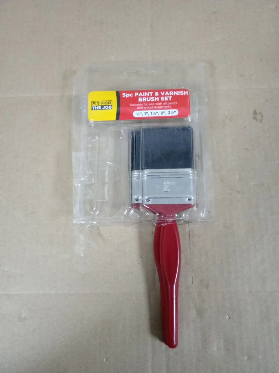 Fit For The Job 2 Pieces Mixed Sizes Paint Brush Set Smooth Finish Emulsion New
