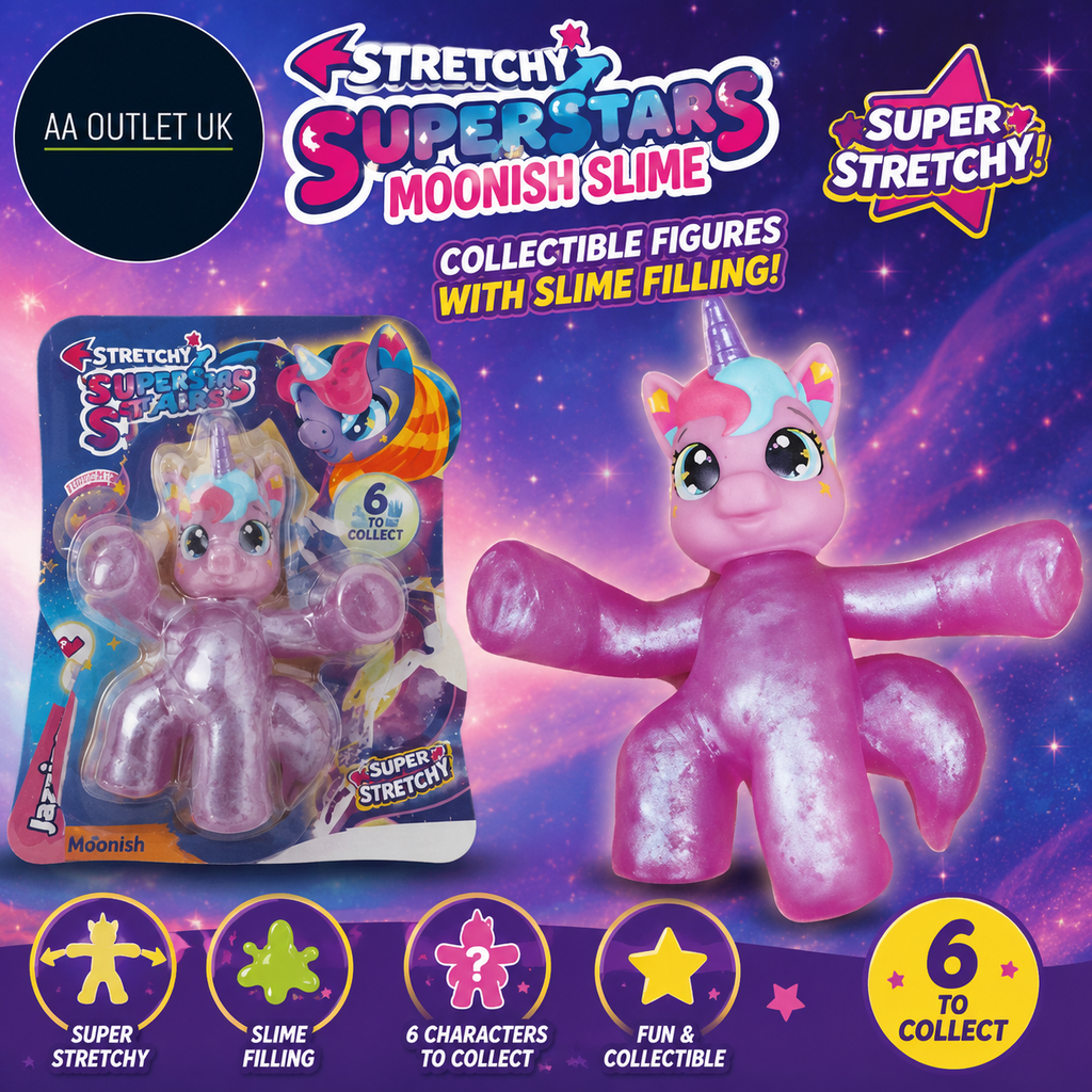 CRAZE Superstars Stretchy Moonish Slime Collectible Figures Soft Filling Design