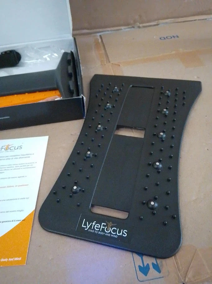 LyfeFocus Back Stretcher Heated Memory Foam Cover Pain Muscle Tension New