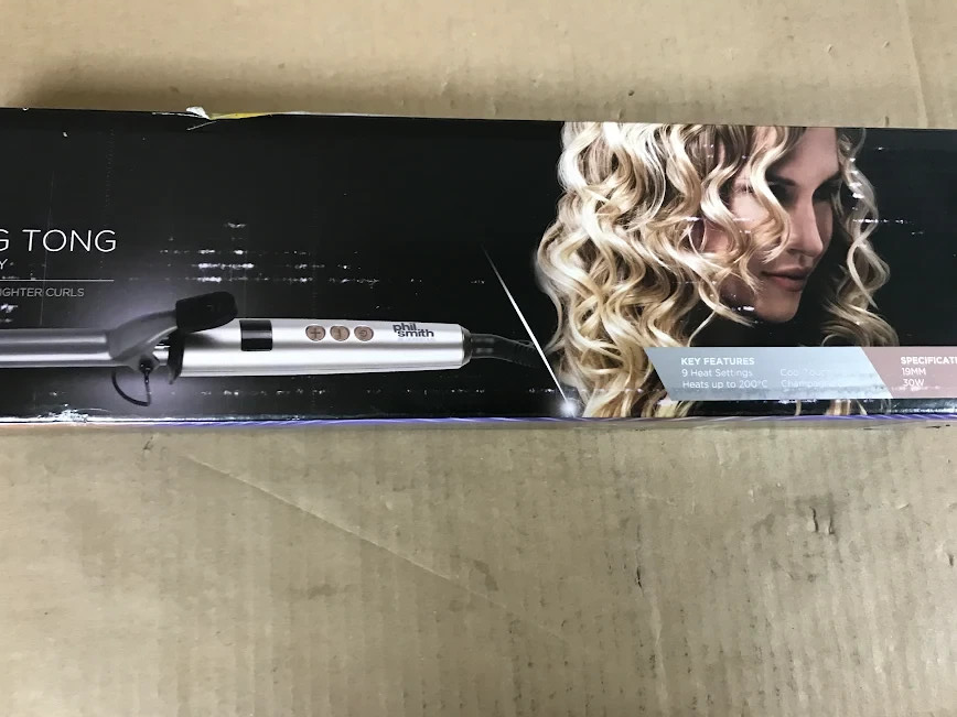 Phil Smith Glamgold 19mm Curling Tong RH806 LED Display Tighter Curls