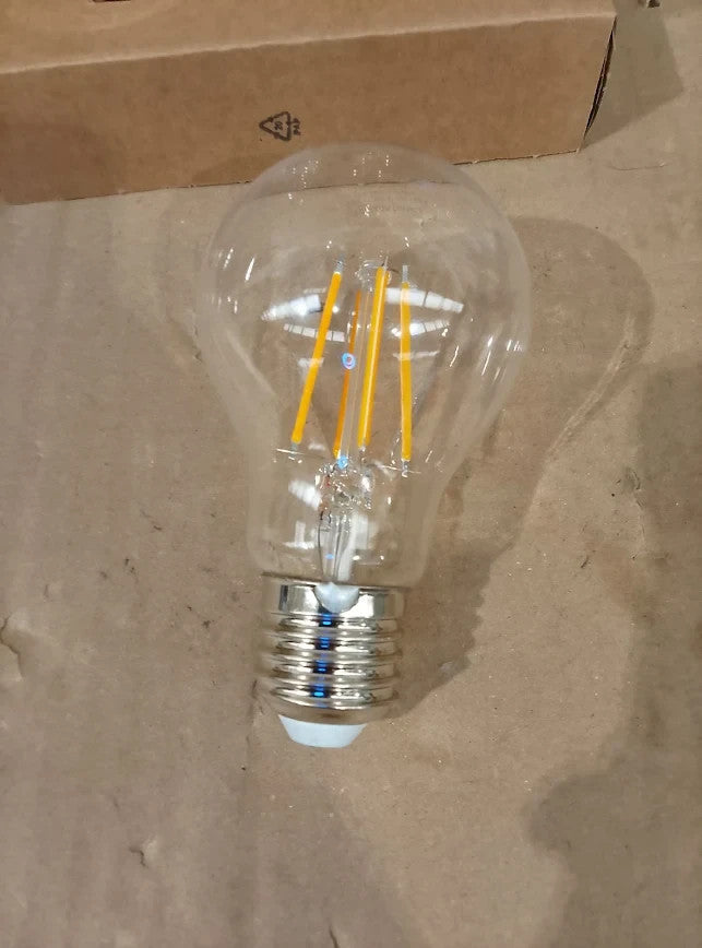 Amazon Basics LED E27 Edison Screw Bulb 4.3W Clear Filament Warm White 6pc New