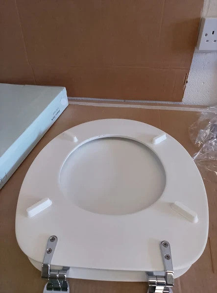 Argos Home Tongue Groove Style Toilet Seat Adjustable White 45x37.3x5.3cm New