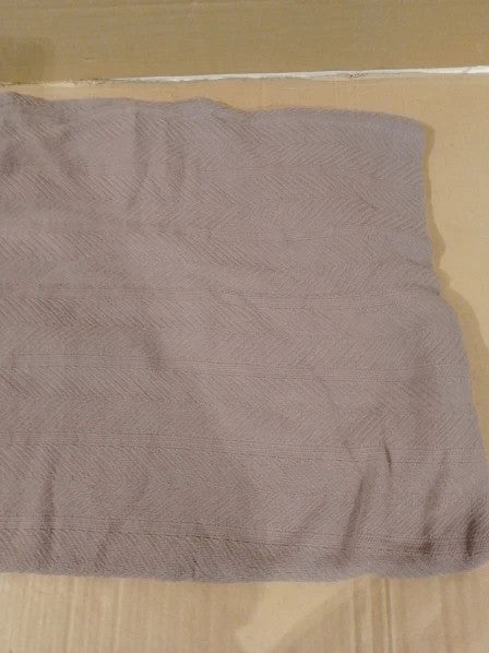 Eddie Bauer Home Herringbone Blanket 100% Cotton Lightweight 90x90in New