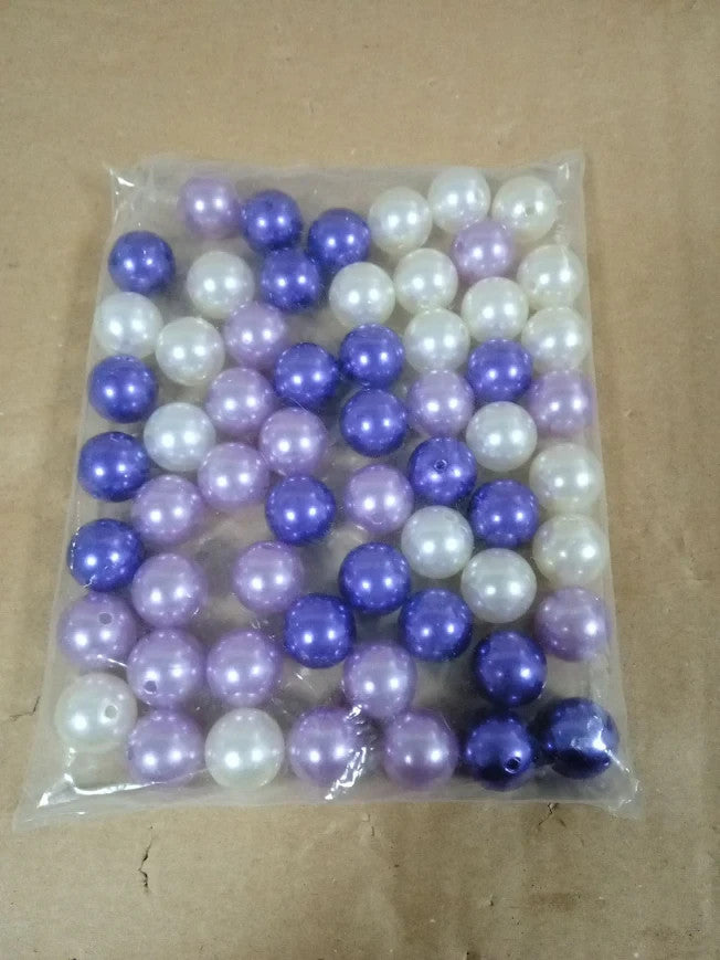 PH PandaHall 20mm Pearl Beads Purple White Bubblegum Beads Chunk Large New