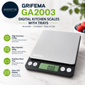 Grifema GA2003 Digital Kitchen Scales Trays 500g 0.05g Food Weighing