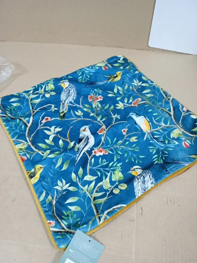 Furn Wylder Tropics Orient Cushion Cover Velvet Chinoiserie Birds 43x43cm New