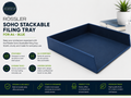 Rossler Soho Stackable Filing Tray For A4 Blue Rectangular