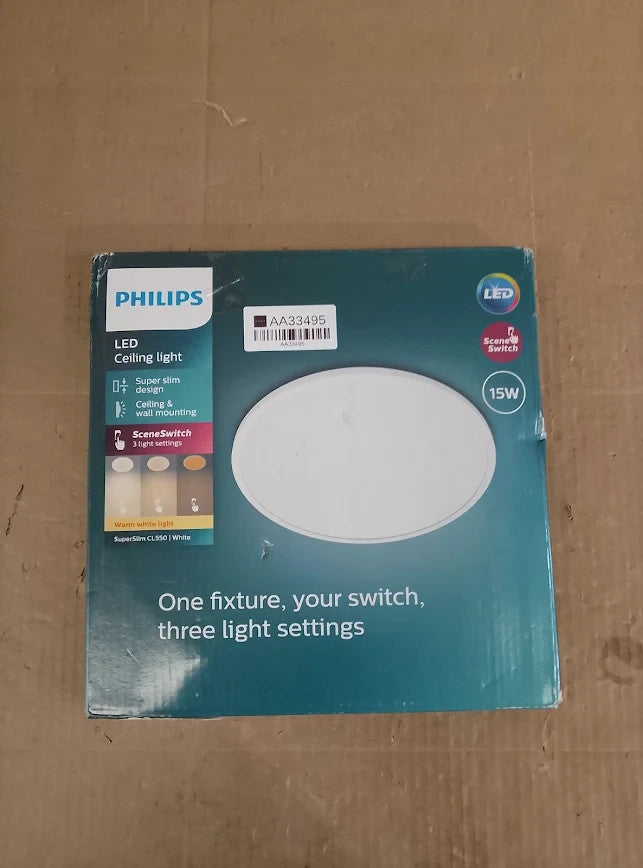Philips LED SuperSlim Dimmable Ceiling Light 2700K 15W Warm White New