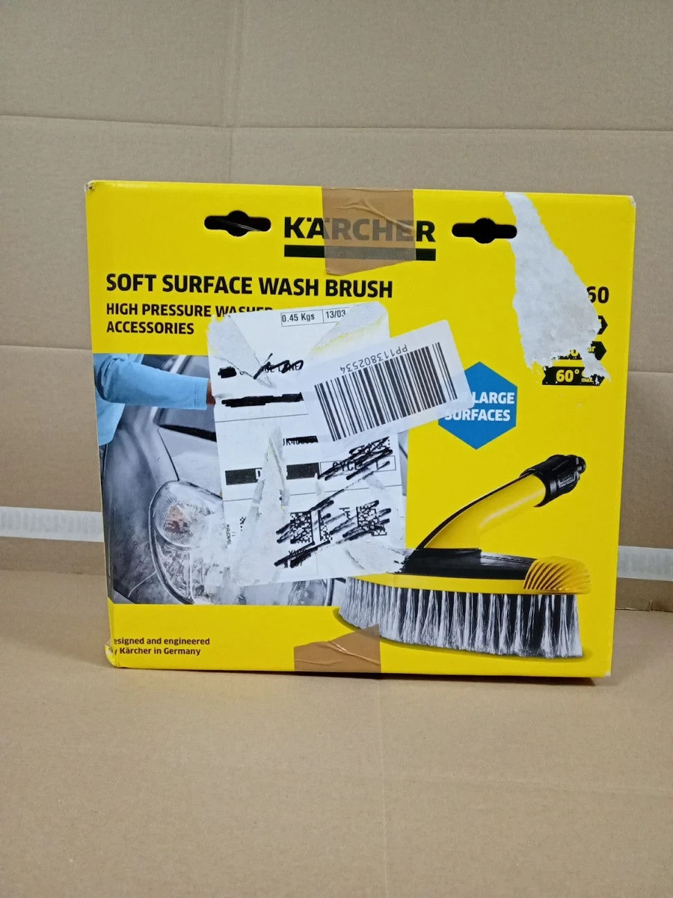 Karcher Soft Washing Brush Pressure Washer Accessory Yellow Rubber Cleaning Task