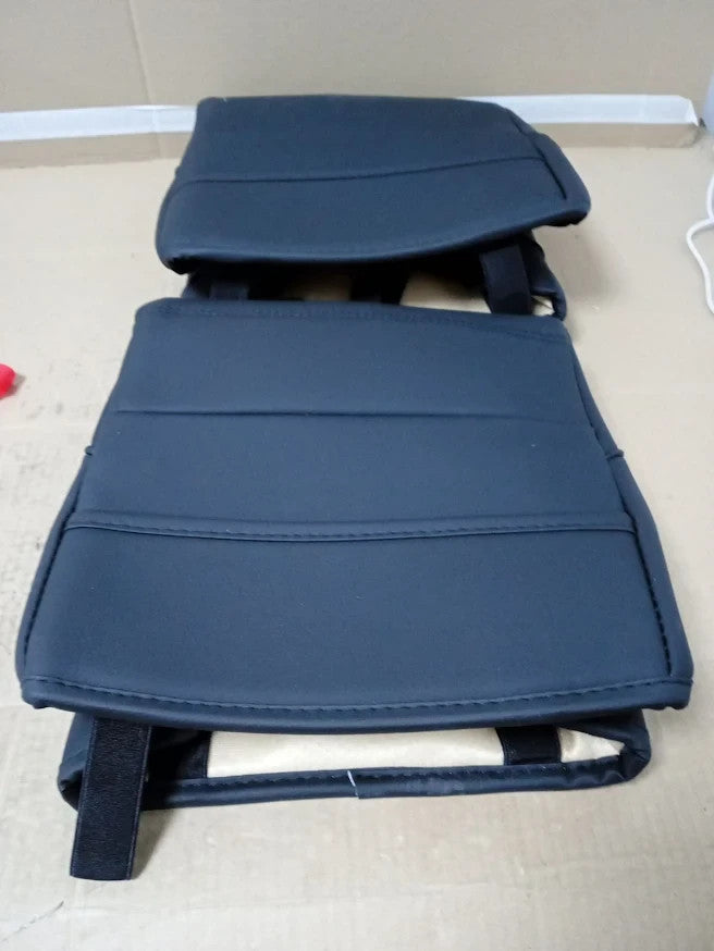 Vankerful 2 Pieces Leather Front Car Seat Covers Black Universal Driver Cushion